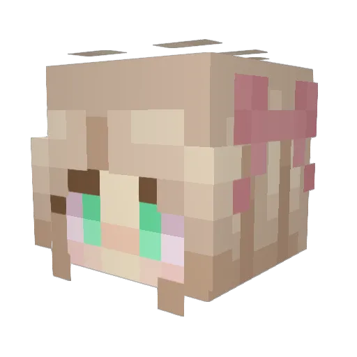 Happinnie Minecraft avatar head, 3D render
