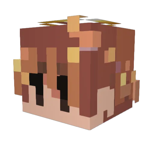 Happinnstance Minecraft avatar head, 3D render