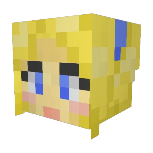 Happlechu Minecraft avatar head, 3D render