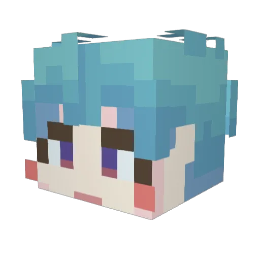 Happy20T Minecraft avatar head, 3D render