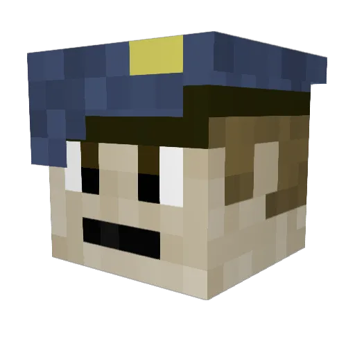 Happy2s Minecraft avatar head, 3D render