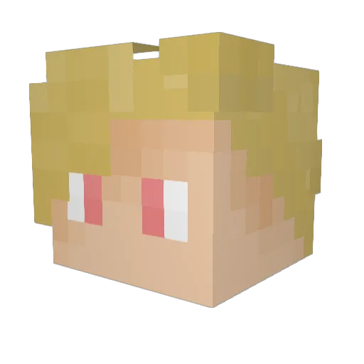 Happy8l Minecraft avatar head, 3D render