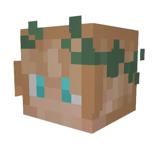 HappyAgent Minecraft avatar head, 3D render