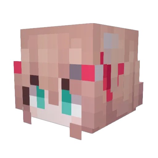 HappyDD Minecraft avatar head, 3D render