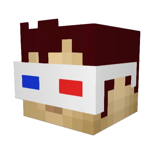 HappyDino3 Minecraft avatar head, 3D render