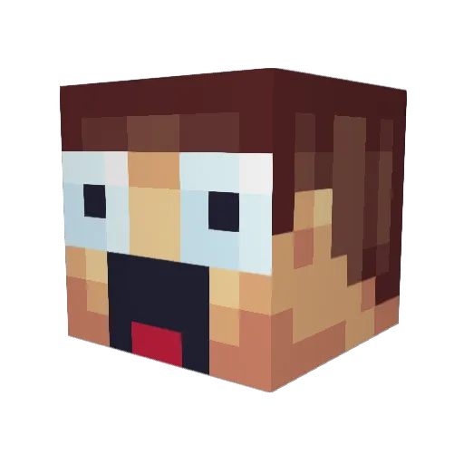 HappyGamer742 Minecraft avatar head, 3D render