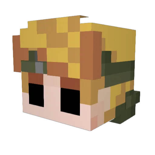 HappyGrimmer Minecraft avatar head, 3D render