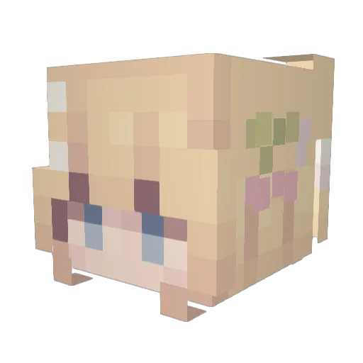 HappyHime Minecraft avatar head, 3D render