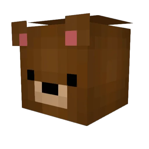 HappyHumpyBear Minecraft avatar head, 3D render