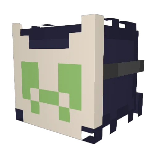 HappyLandfill Minecraft avatar head, 3D render