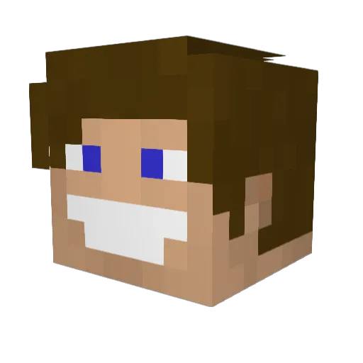 HappyLime_ Minecraft avatar head, 3D render