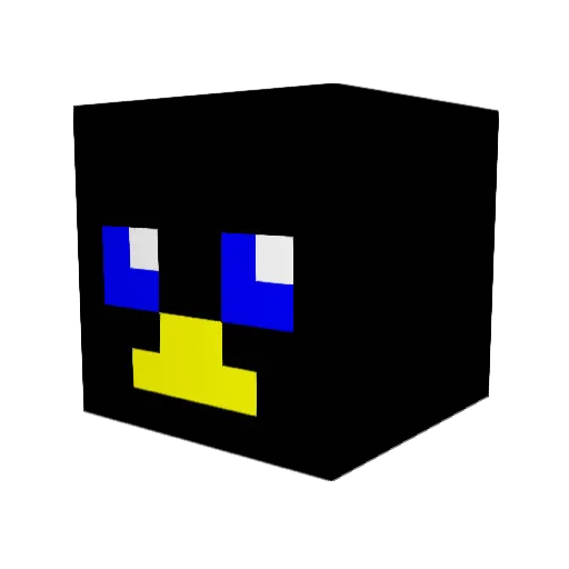 HappyLinux Minecraft avatar head, 3D render