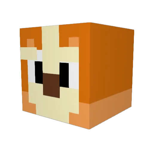 HappyLittlePuppy Minecraft avatar head, 3D render