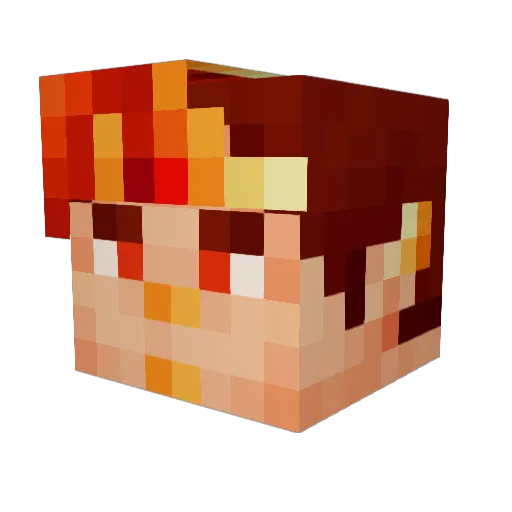 HappyMelonss Minecraft avatar head, 3D render