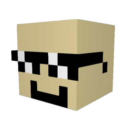 HappyMill Minecraft avatar head, 3D render