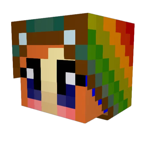 HappyMustard Minecraft avatar head, 3D render