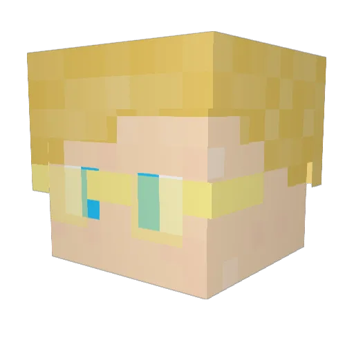 HappySpin3 Minecraft avatar head, 3D render