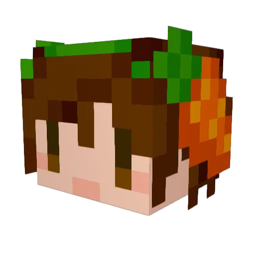 HappySugarr Minecraft avatar head, 3D render
