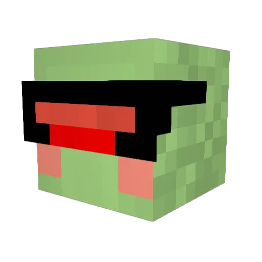 HappyTen Minecraft avatar head, 3D render