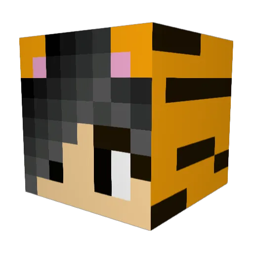 HappyTigress Minecraft avatar head, 3D render
