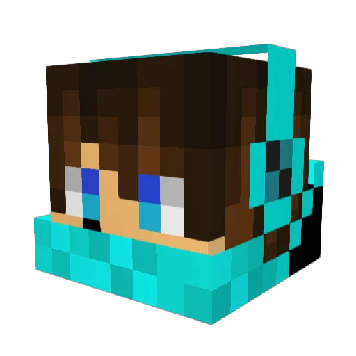 Happy_YT_ Minecraft avatar head, 3D render