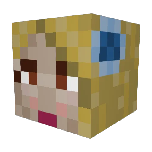 Happy_llama_face Minecraft avatar head, 3D render