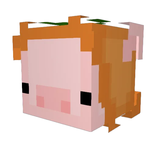 Happybuta Minecraft avatar head, 3D render