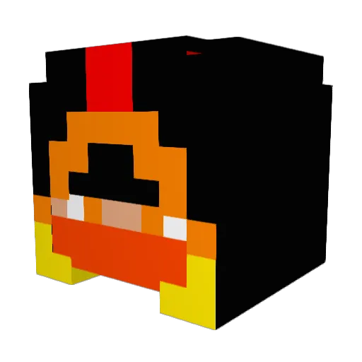 Happycan Minecraft avatar head, 3D render