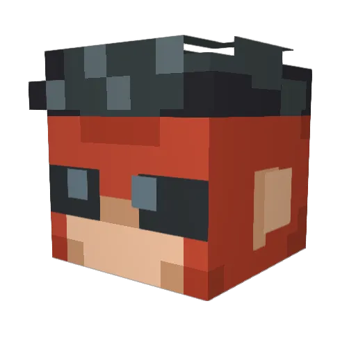 Happycatseth Minecraft avatar head, 3D render