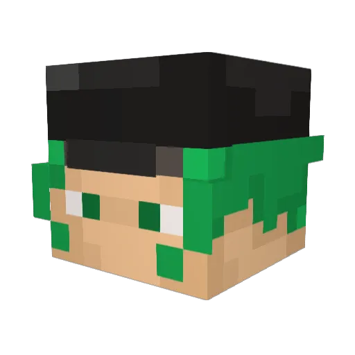 Hapsormi Minecraft avatar head, 3D render