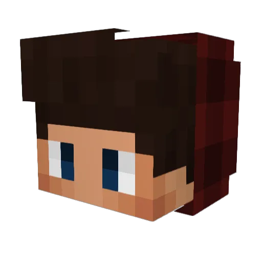 Haqked Minecraft avatar head, 3D render