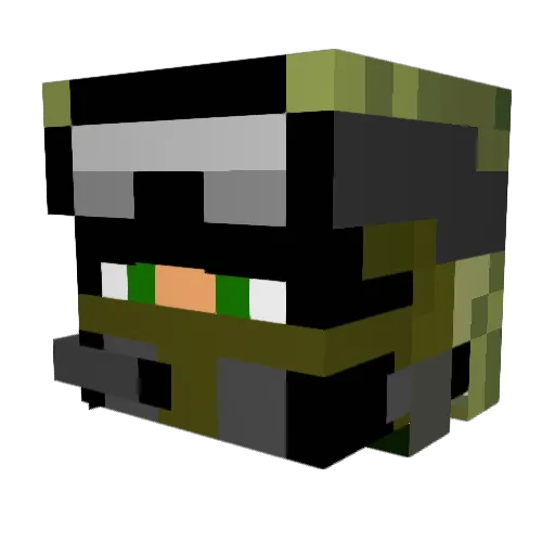 Haquee Minecraft avatar head, 3D render