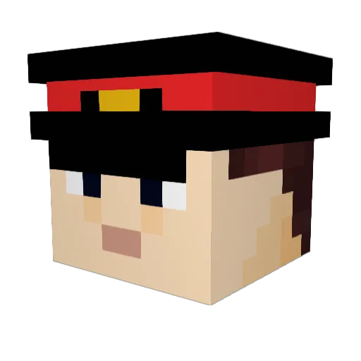 Harambesos Minecraft avatar head, 3D render
