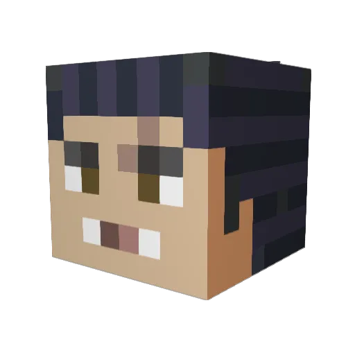 Harauji Minecraft avatar head, 3D render