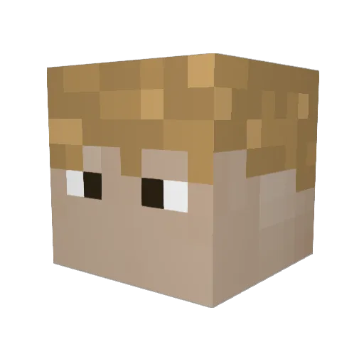 Harbob Minecraft avatar head, 3D render