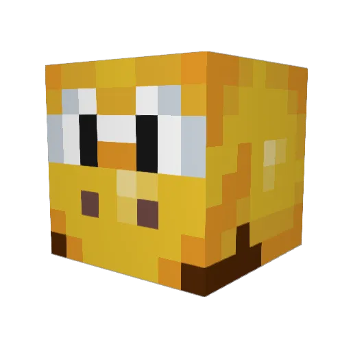 Hardback Minecraft avatar head, 3D render