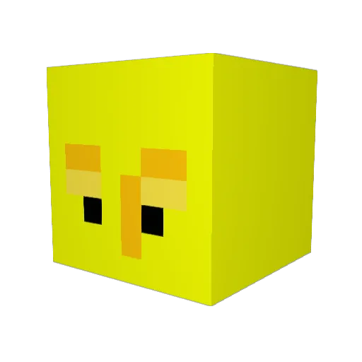 Hardjjong Minecraft avatar head, 3D render