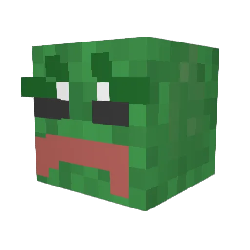 Hardmastos Minecraft avatar head, 3D render