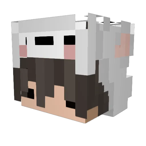 HarehiUwU Minecraft avatar head, 3D render