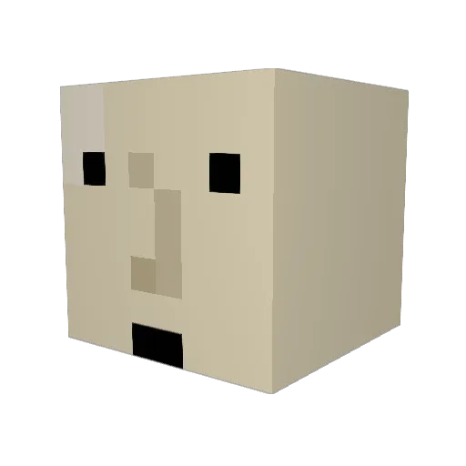 Hareli Minecraft avatar head, 3D render