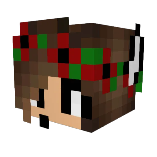 Harely2B Minecraft avatar head, 3D render