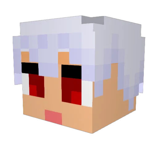 HaremuKingu Minecraft avatar head, 3D render