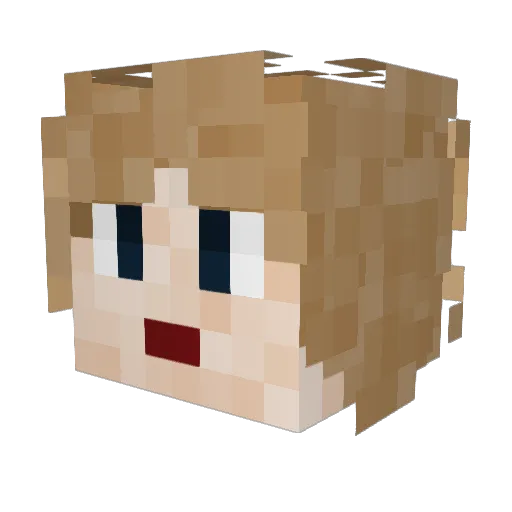 Hargigi Minecraft avatar head, 3D render