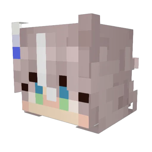 HariUwU Minecraft avatar head, 3D render