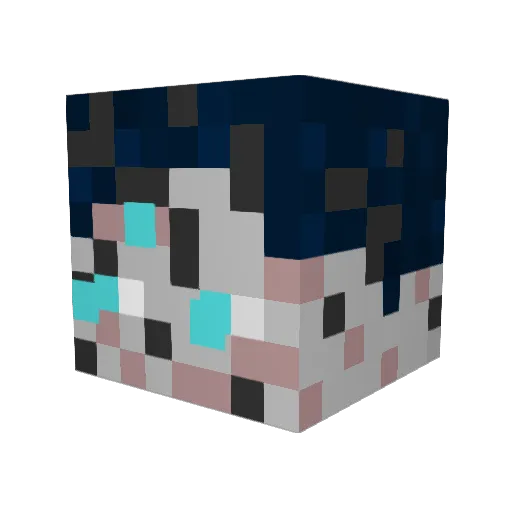 Hariiiii Minecraft avatar head, 3D render