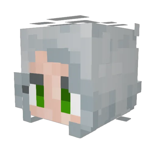 HarleenNee Minecraft avatar head, 3D render