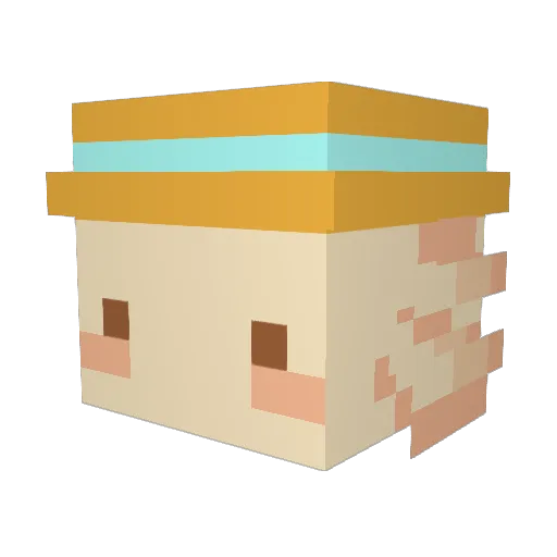 Harlequin1704 Minecraft avatar head, 3D render