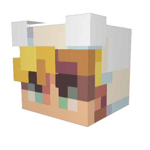 Harlette Minecraft avatar head, 3D render