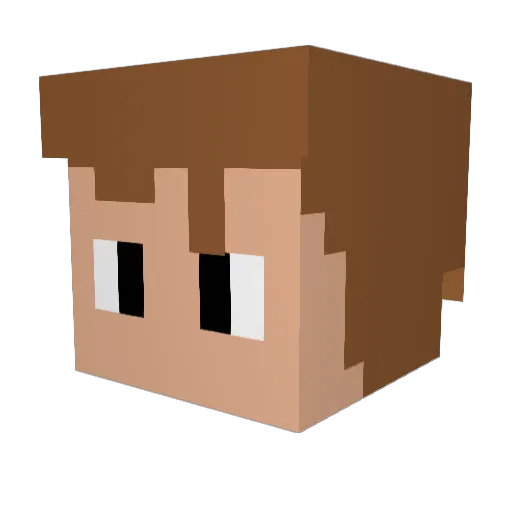HarleyBackwards Minecraft avatar head, 3D render