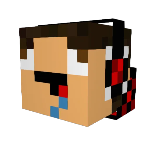 Harligan Minecraft avatar head, 3D render